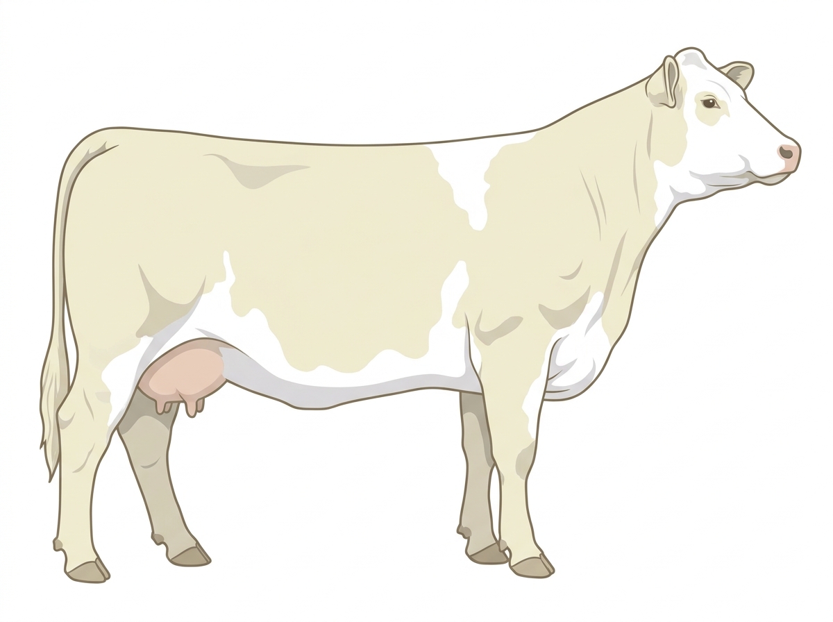 White with a partial white face 11/16 Charolais Cross Cow