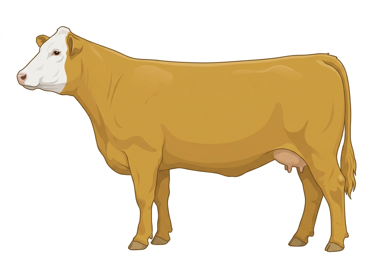 Gold with a white face 11/16 Simmental Cross Cow
