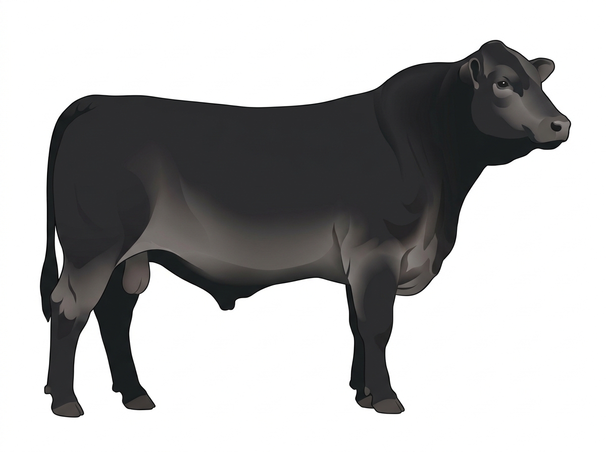 Black 1/2 Angus 1/2 Brahman Bull