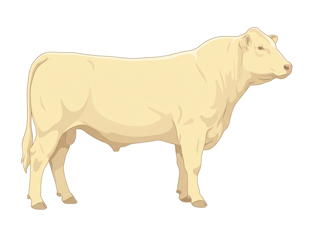 Cream 1/2 Angus 1/2 Charolais Bull