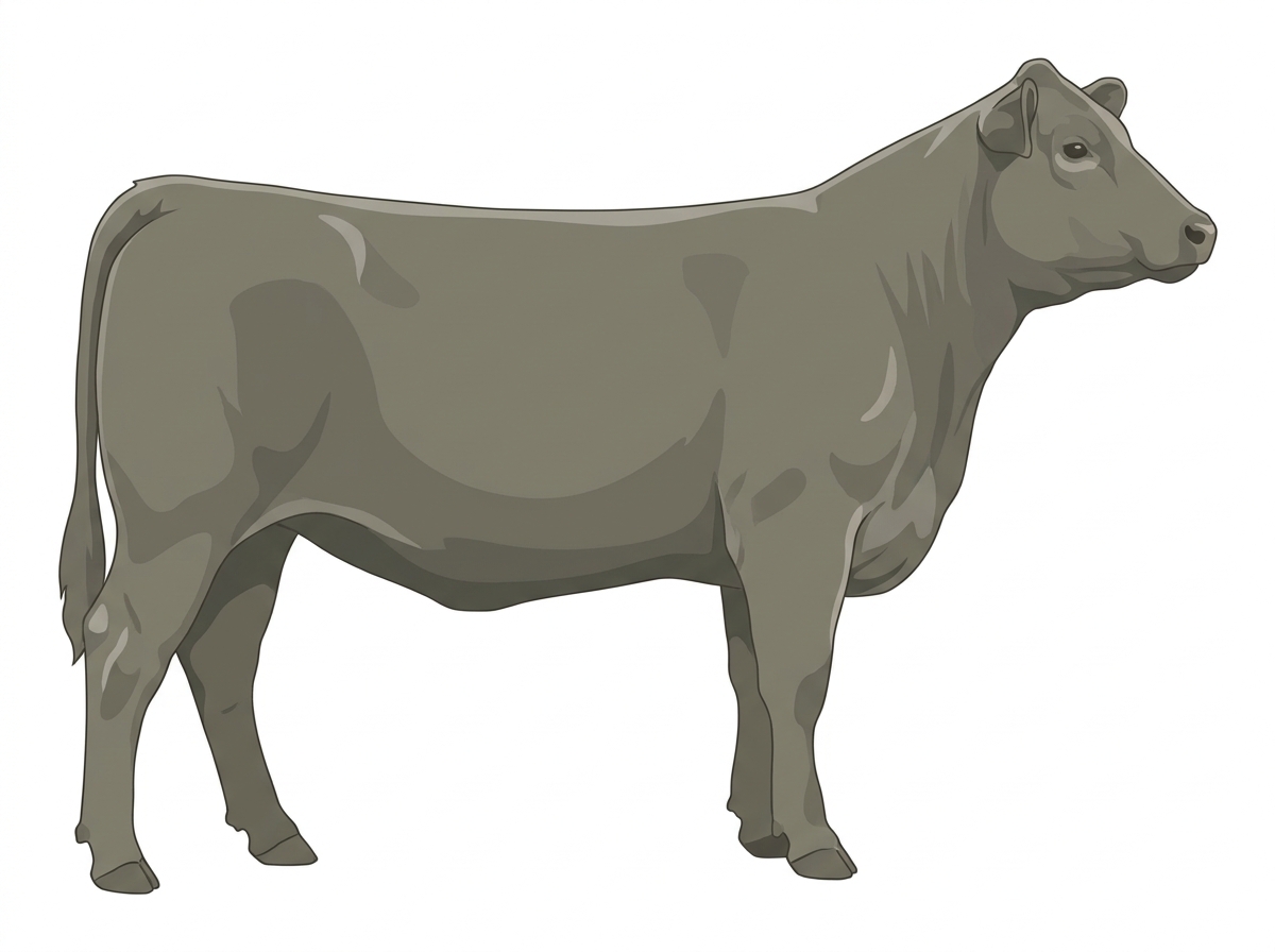 Smoky 1/2 Angus 1/2 Charolais Heifer