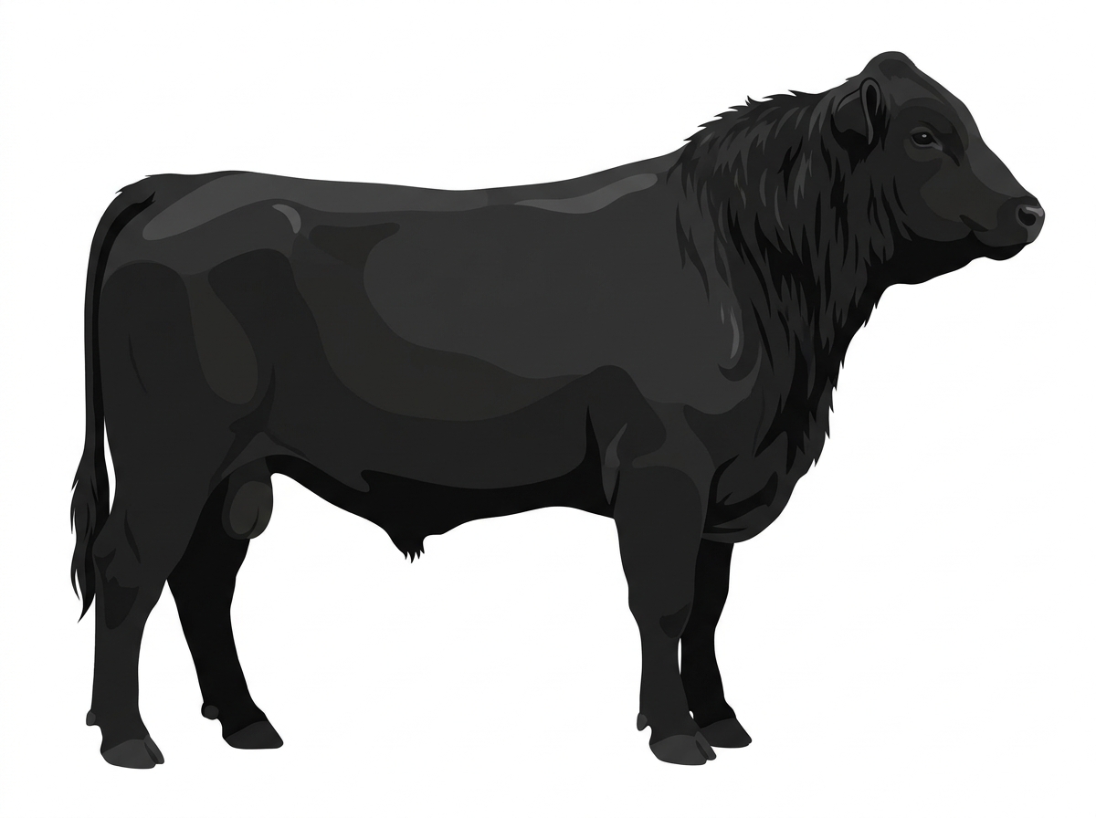 Black 1/2 Angus 1/2 Highlander Bull