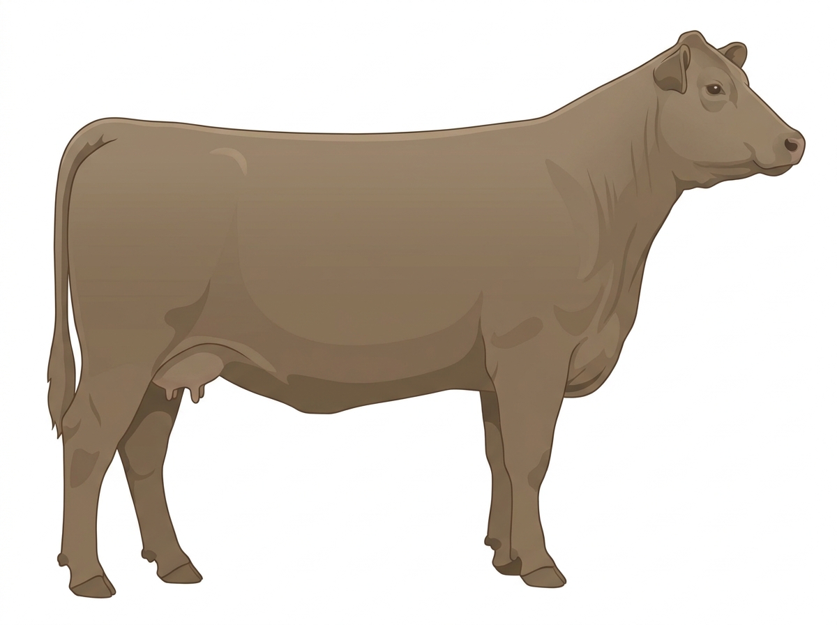 Dun 1/2 Angus Cross Cow
