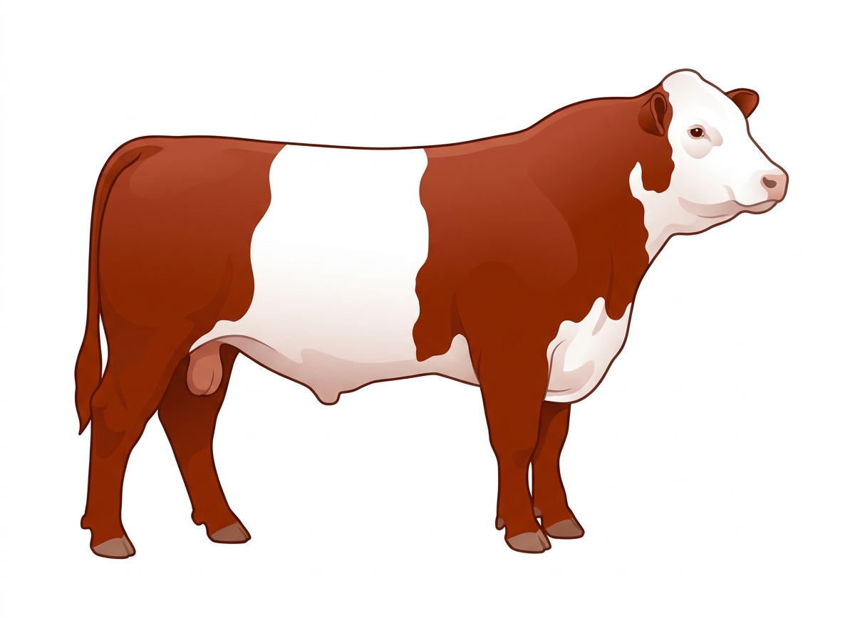 Red with a white face 1/2 Belted Galloway 1/2 Simmental Bull