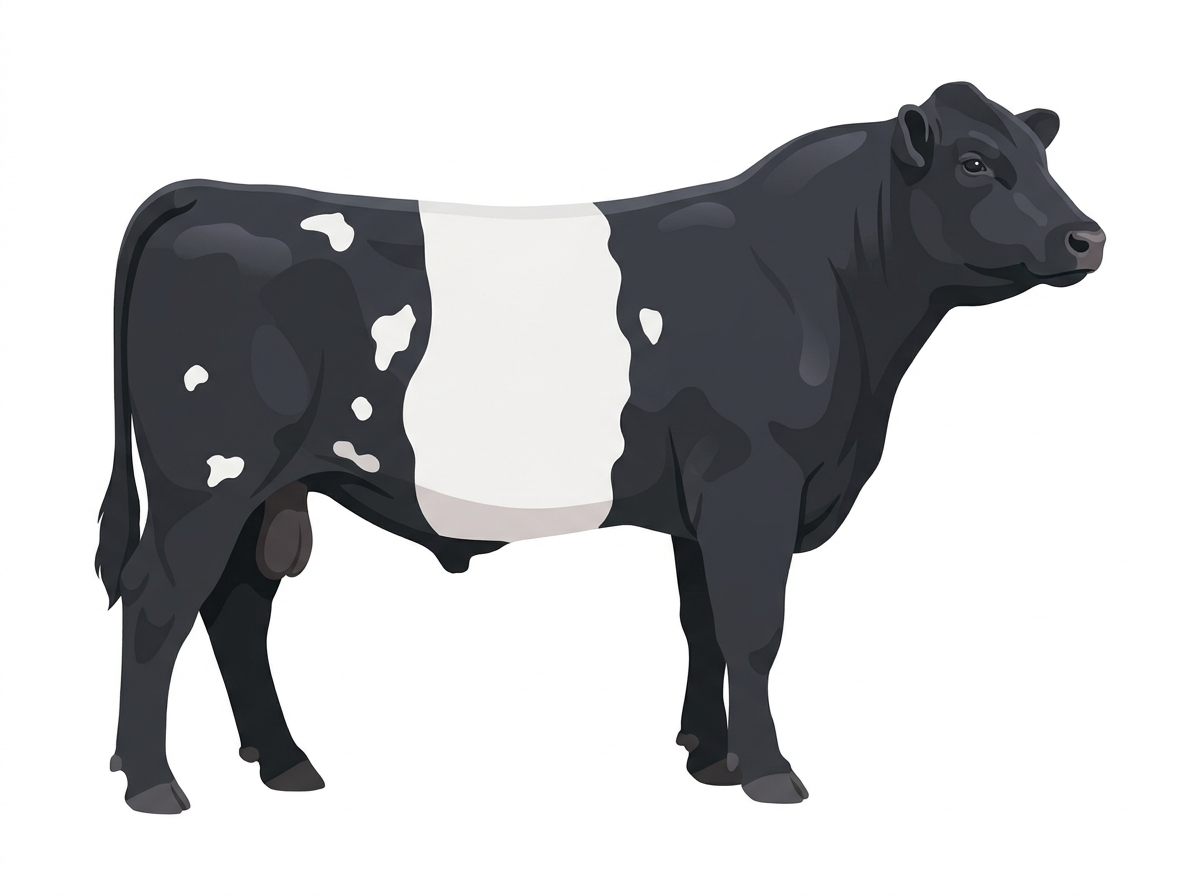 1/2 Belted Galloway Cross Bull #21631