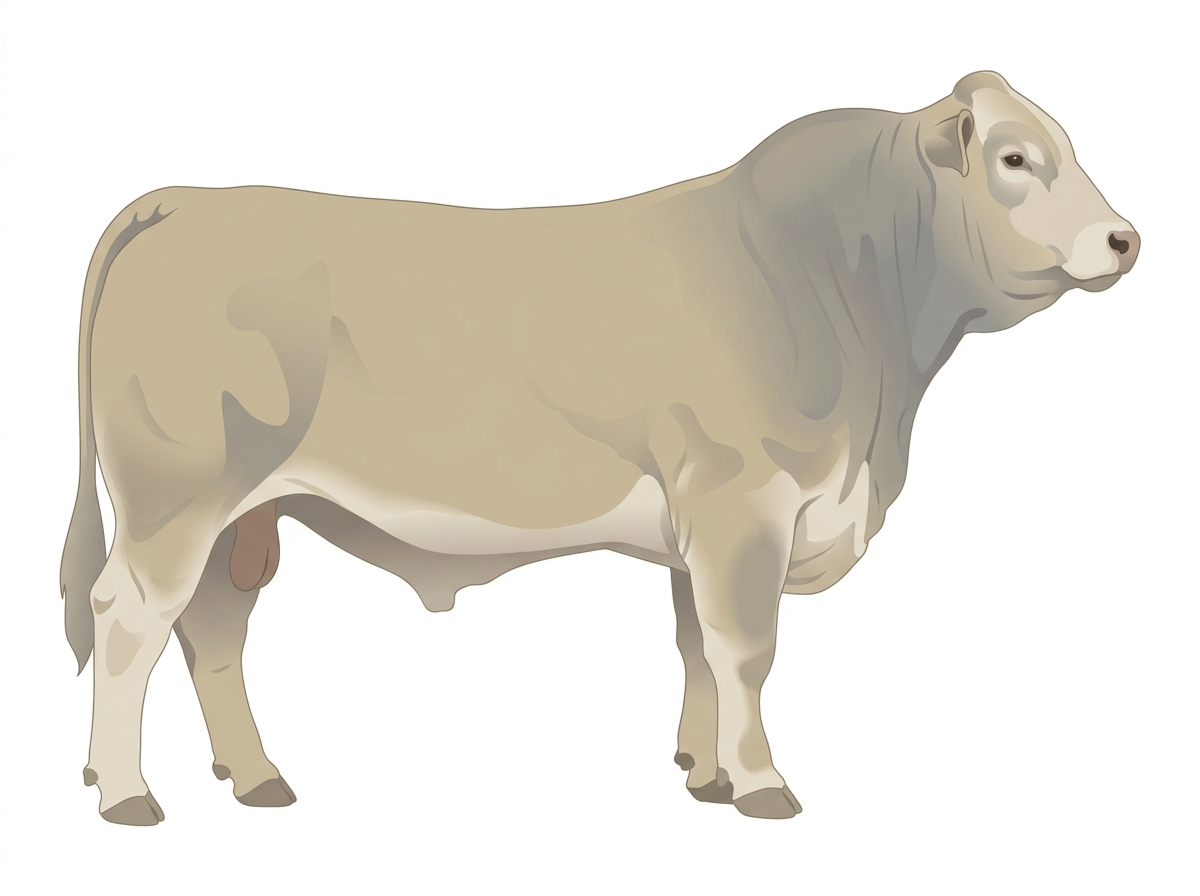 Cream 1/2 Brahman 1/2 Charolais Bull