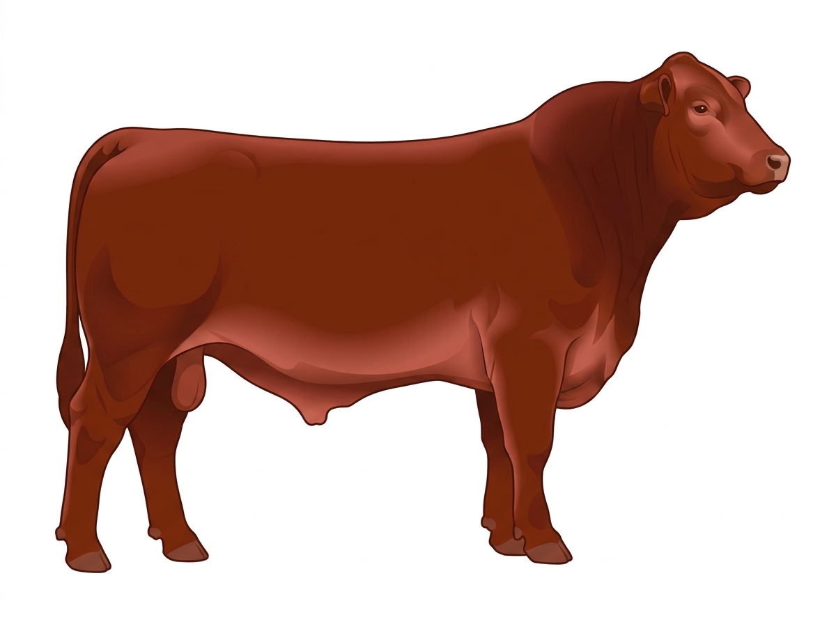 Red 1/2 Brahman 1/2 Red Angus Bull