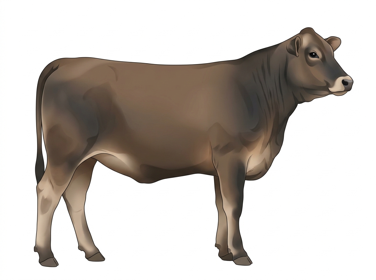 Smoky brindle with black stripes 1/2 Brahman 1/2 Red Angus Heifer