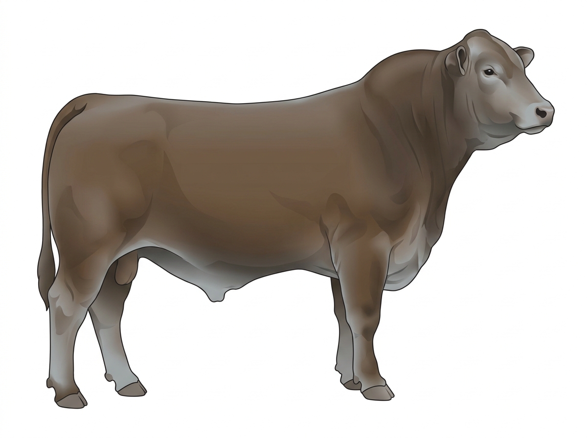 Smoky 1/2 Brahman 1/2 Red Angus Bull