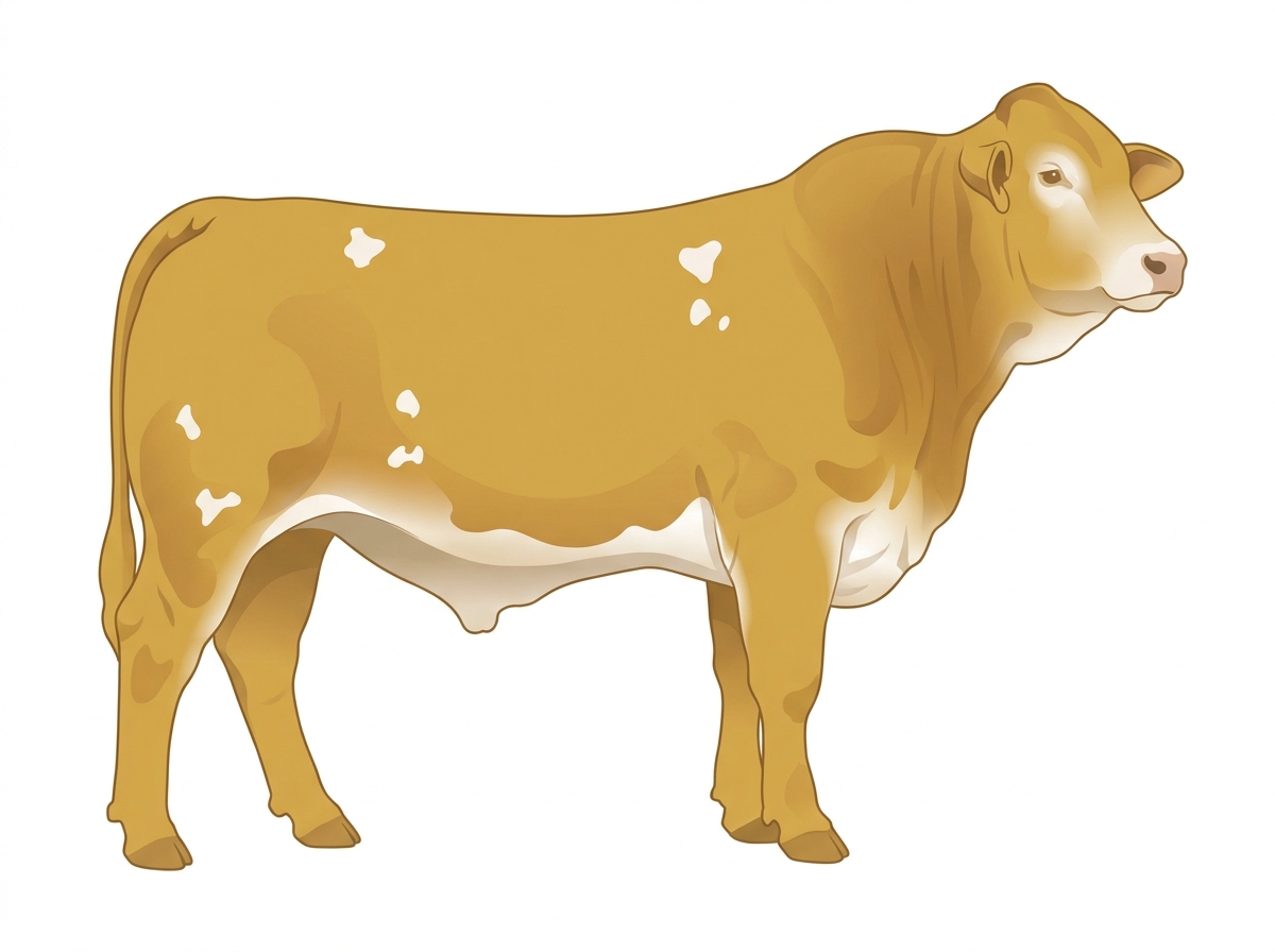 Gold with a few white spots 1/2 Brahman 1/2 Simmental Steer
