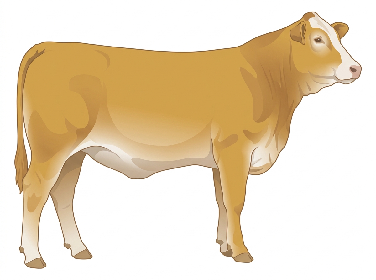 Gold with a partial white face 1/2 Brahman 1/2 Simmental Heifer