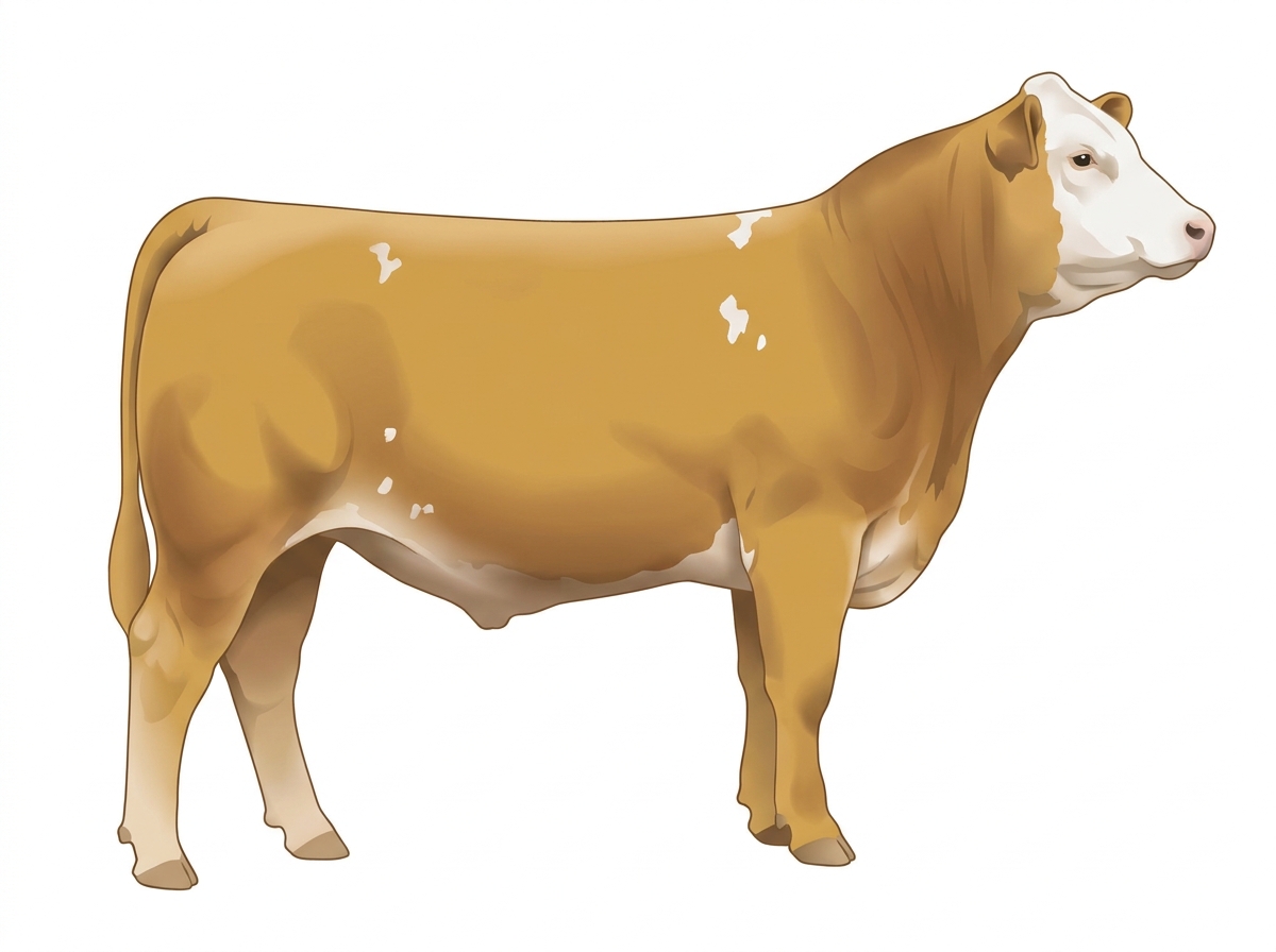 Gold with a white face and a few white spots 1/2 Brahman 1/2 Simmental Steer