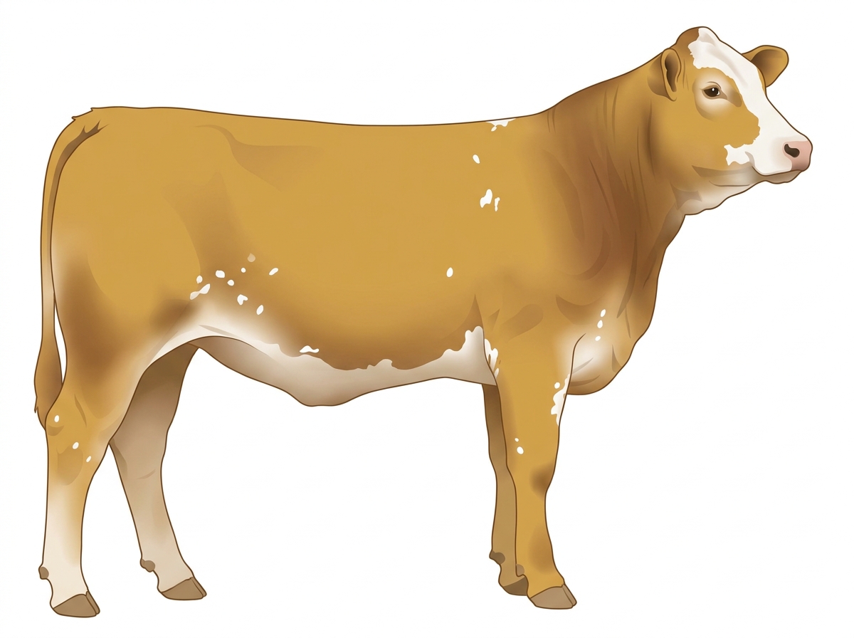 Gold with a white face and white spots 1/2 Brahman 1/2 Simmental Heifer