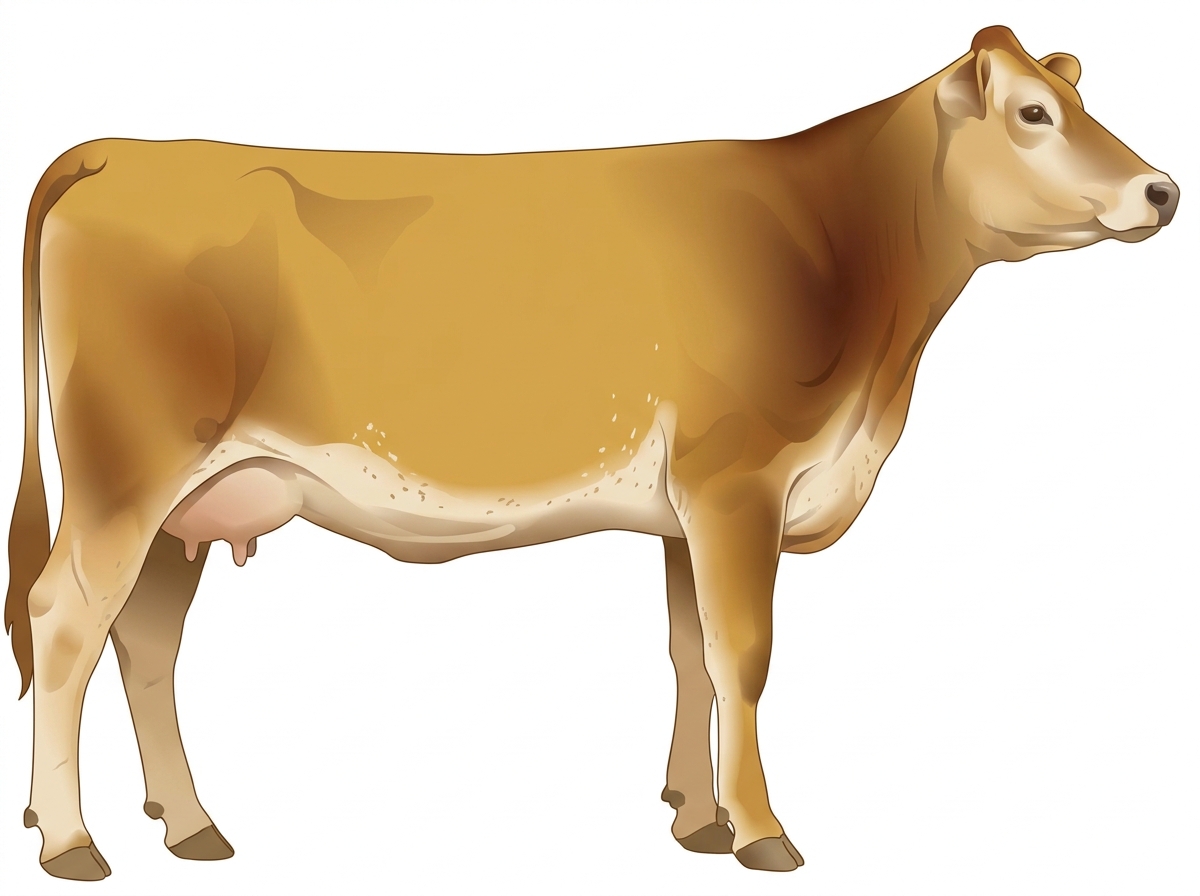 Gold with ticking in the white 1/2 Brahman 1/2 Simmental Cow