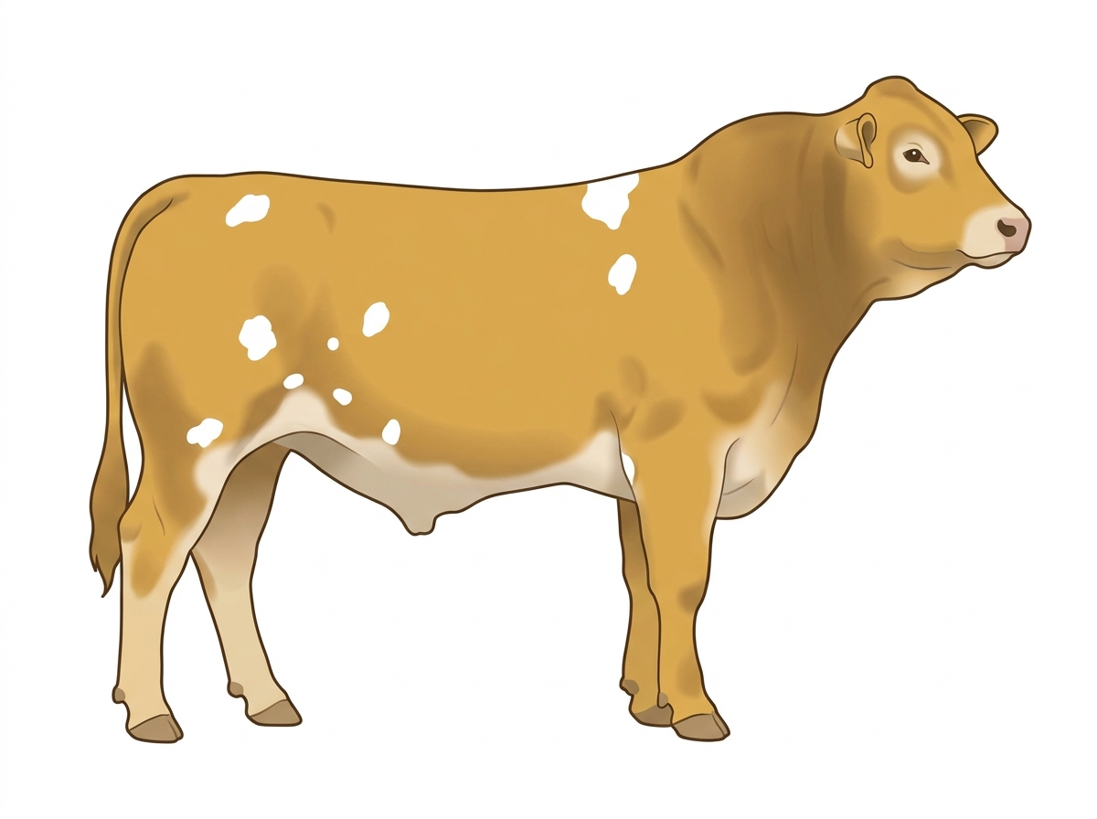 Gold with white spots 1/2 Brahman 1/2 Simmental Bull