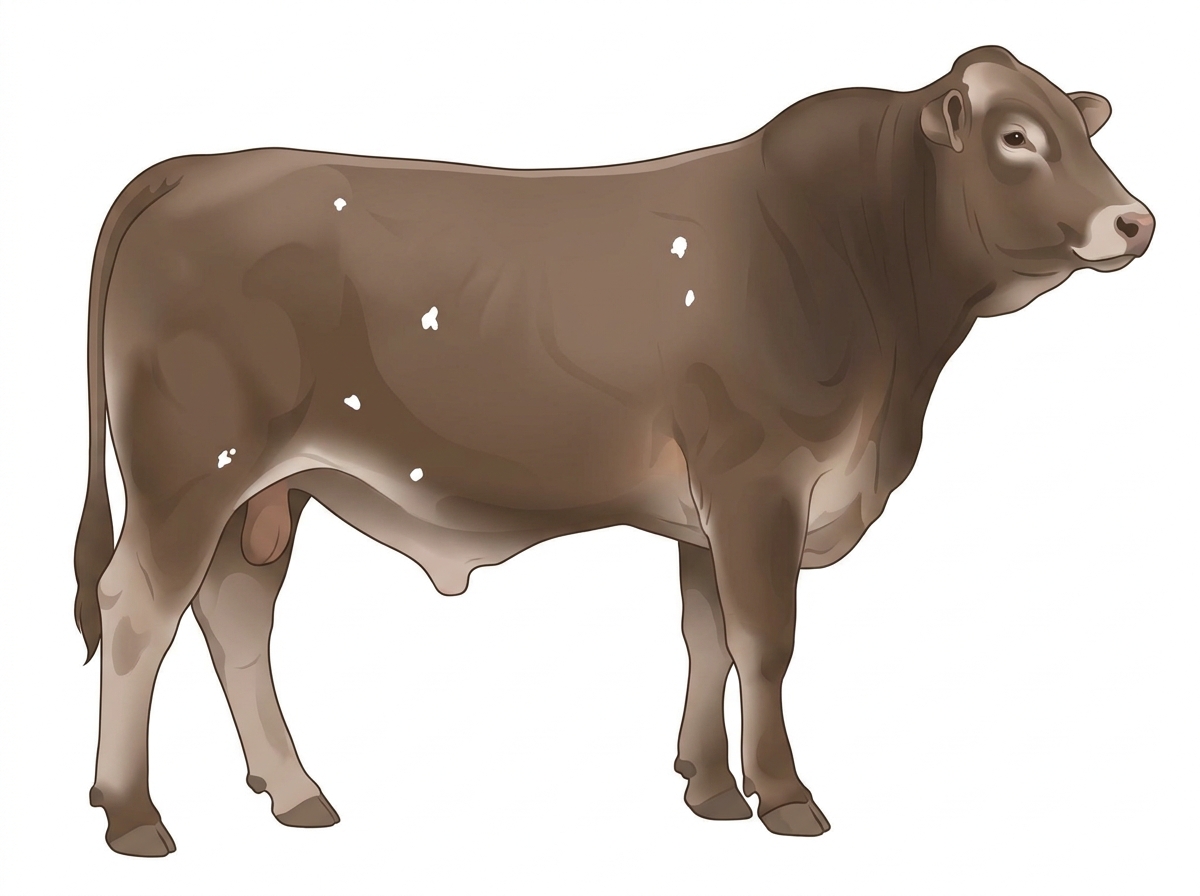 Smoky with a few white spots 1/2 Brahman 1/2 Simmental Bull