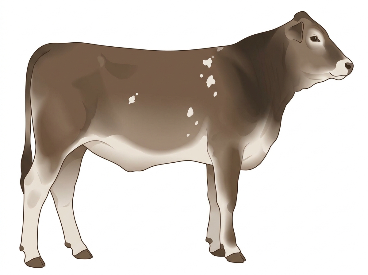 Smoky with a few white spots 1/2 Brahman 1/2 Simmental Heifer