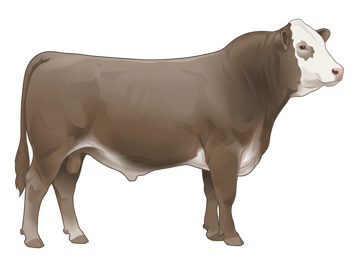Smoky with a white face 1/2 Brahman 1/2 Simmental Bull