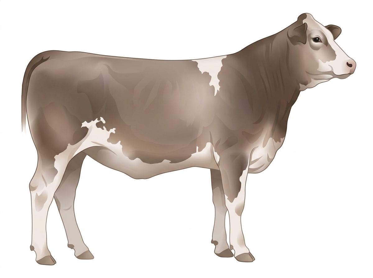 Smoky with white spots 1/2 Brahman 1/2 Simmental Heifer