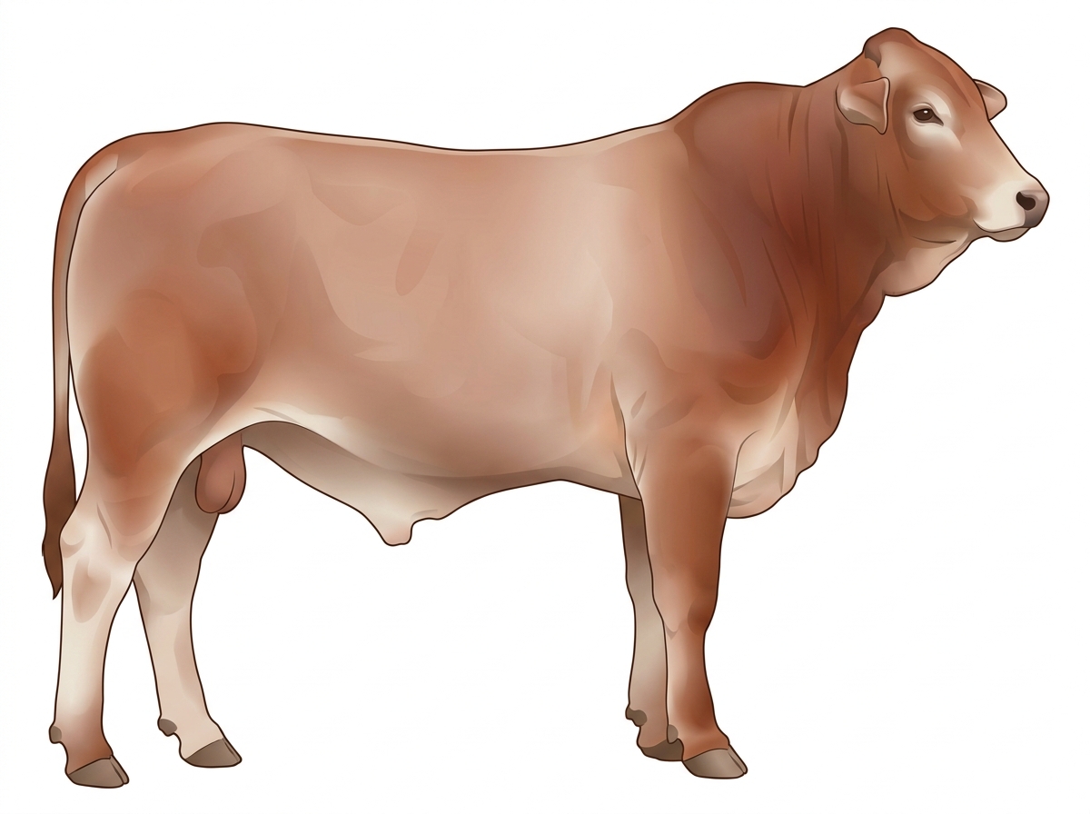 Light red roan 1/2 Brahman Cross Bull