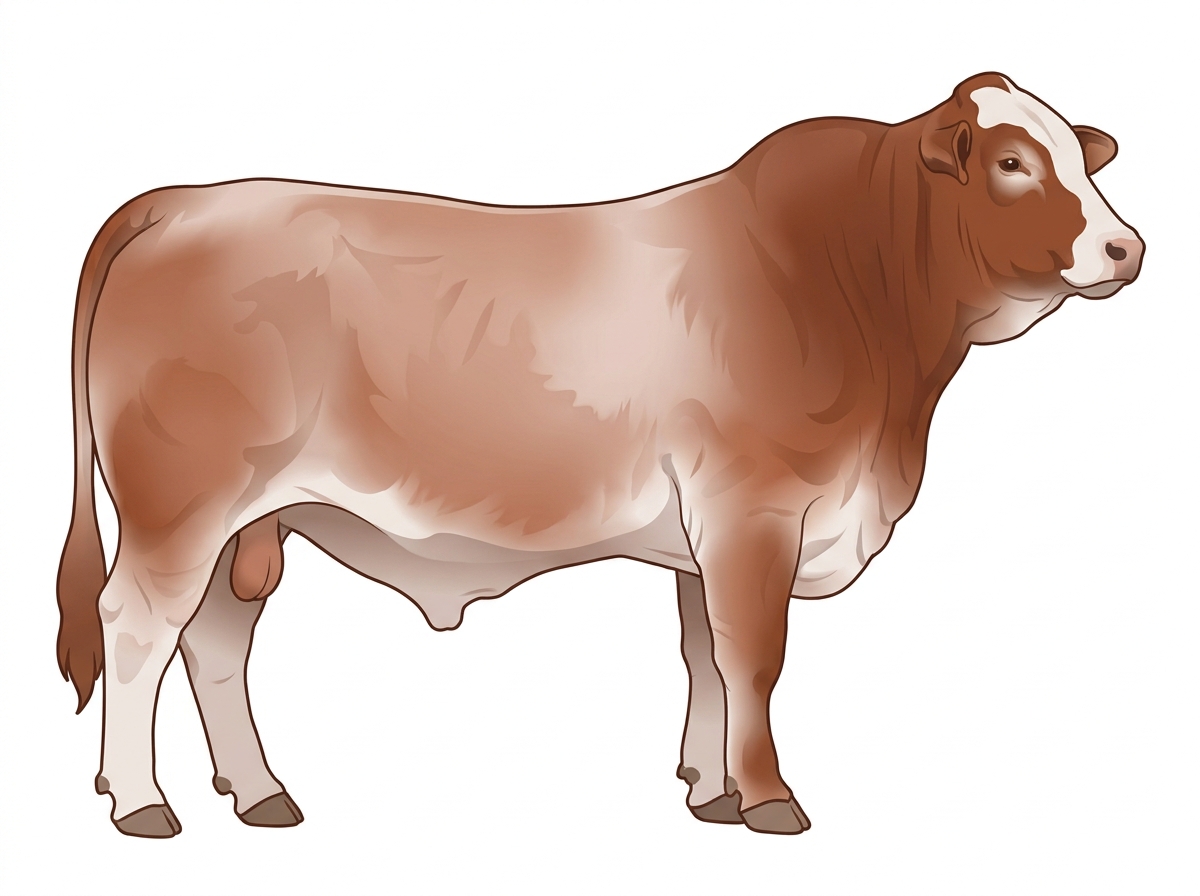 Light red roan with a partial white face 1/2 Brahman Cross Bull