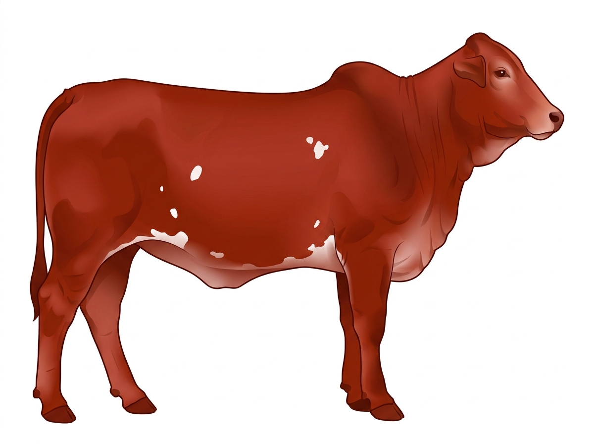 Red with a few white spots 1/2 Brahman Cross Heifer