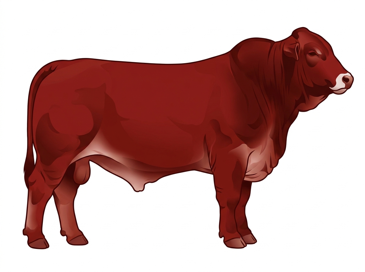 Red with minimal white face markings 1/2 Brahman Cross Bull