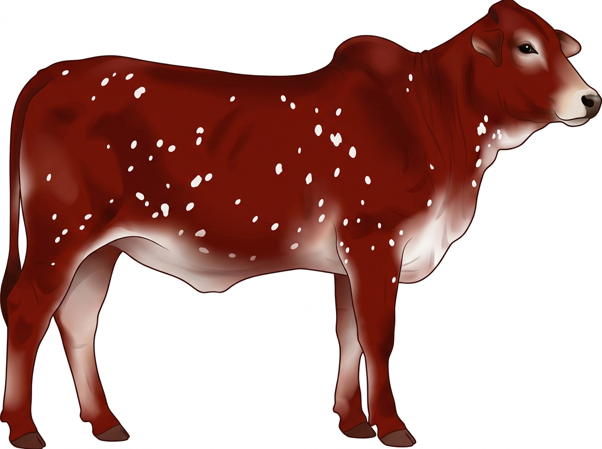 Red with white spots 1/2 Brahman Cross Heifer