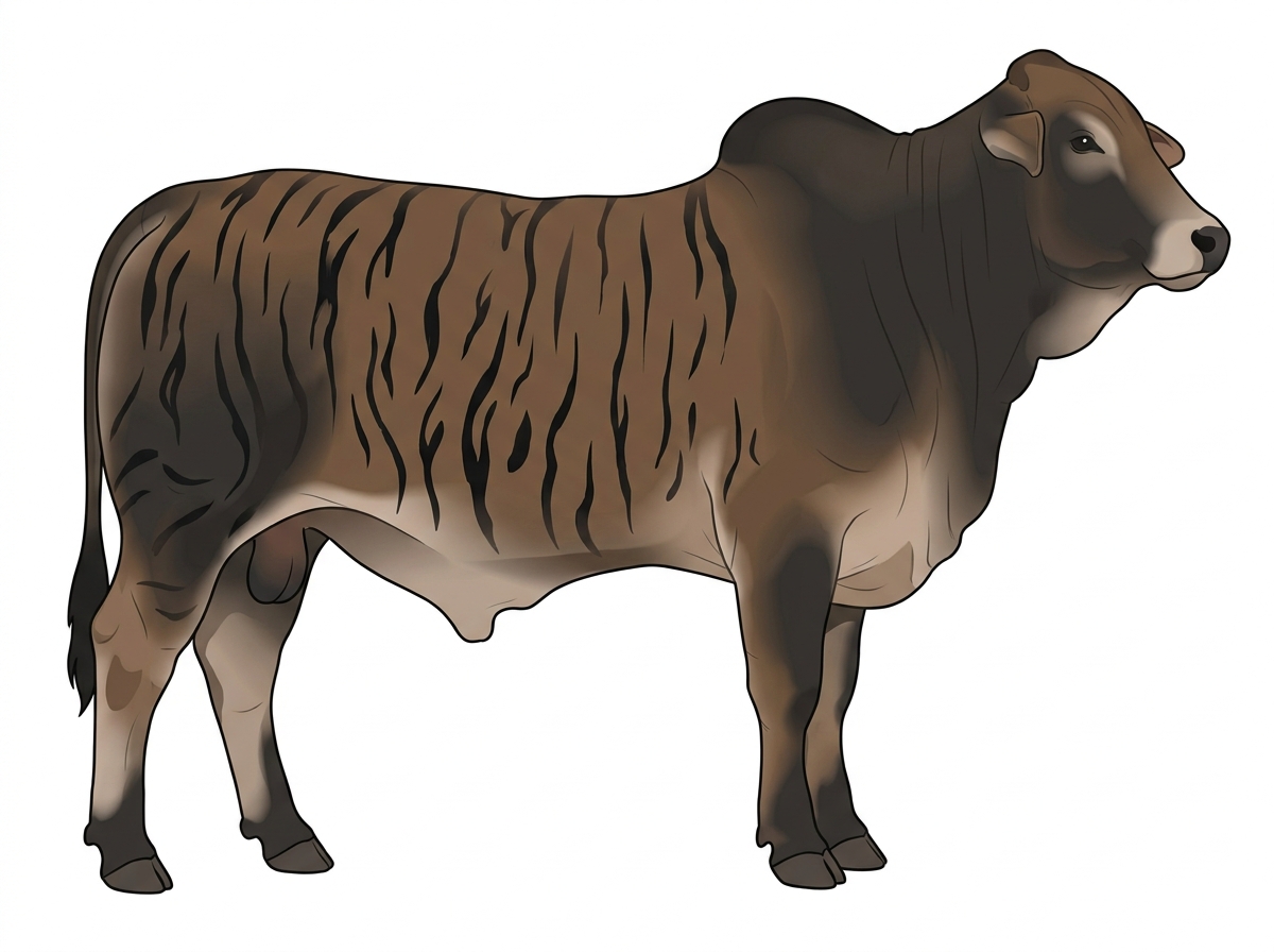Smoky brindle with black stripes 1/2 Brahman Cross Bull