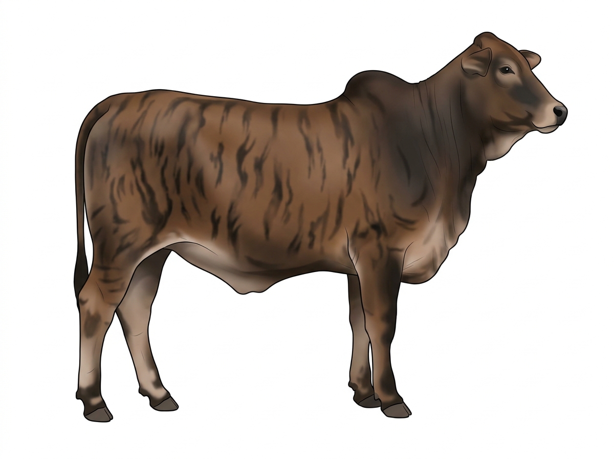 Smoky brindle with black stripes 1/2 Brahman Cross Heifer