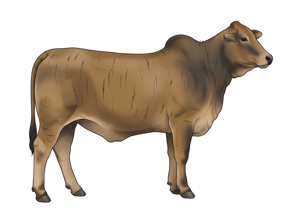 Tan brindle with black stripes 1/2 Brahman Cross Heifer