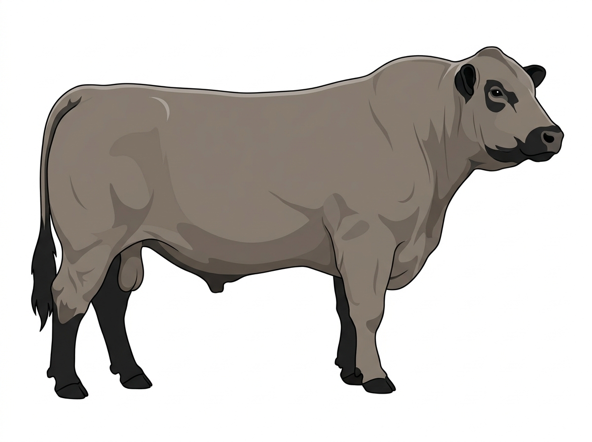 Gray with black points 1/2 Braunvieh 1/2 Chianina Bull