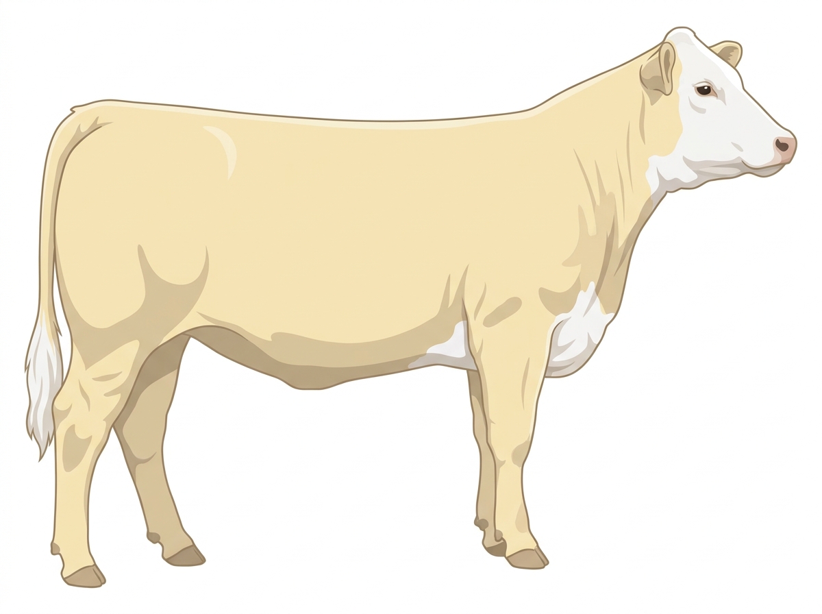Cream with a white face 1/2 Charolais 1/2 Hereford Heifer