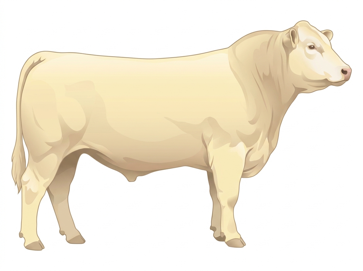Cream 1/2 Charolais 1/2 Limousin Bull