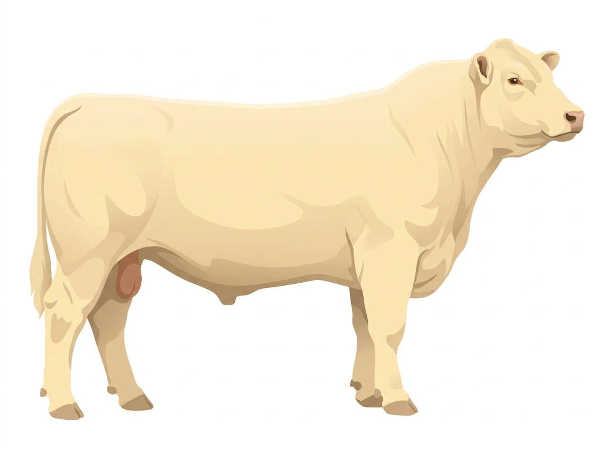 Cream 1/2 Charolais 1/2 Red Angus Bull
