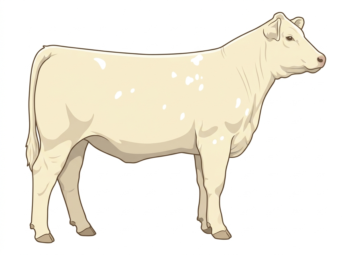 Cream with a few white spots 1/2 Charolais Cross Heifer