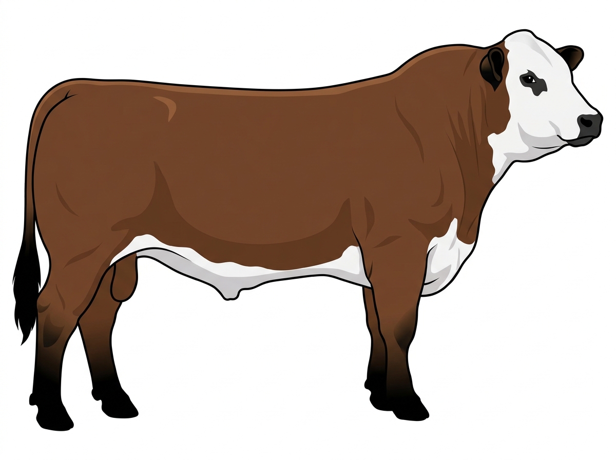 Brown with black points and a white face 1/2 Chianina 1/2 Hereford Bull