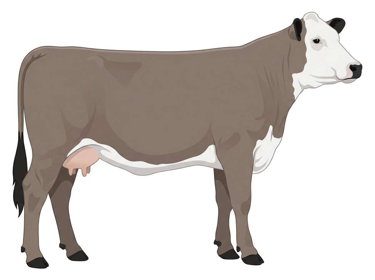 Gray with black points and a white face 1/2 Chianina 1/2 Hereford Cow