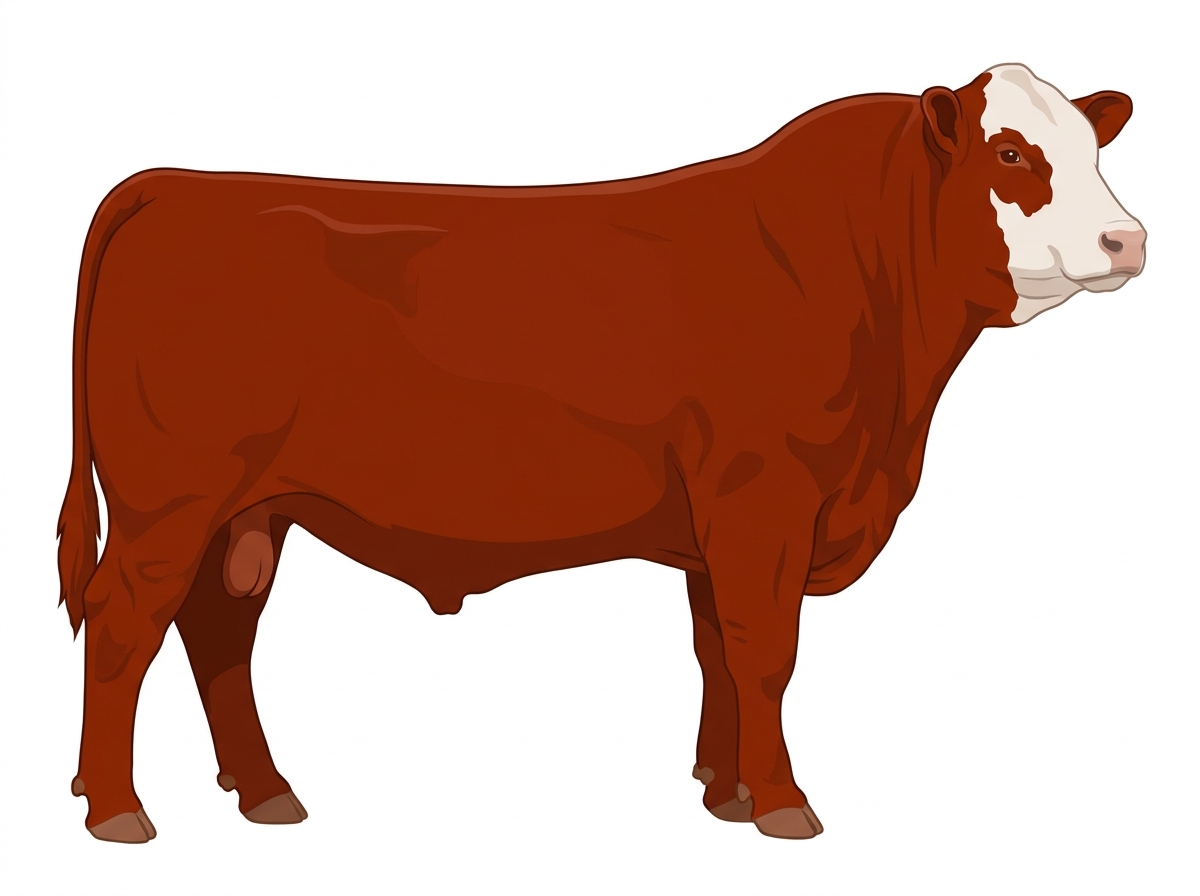 Red with a partial white face 1/2 Chianina 1/2 Hereford Bull