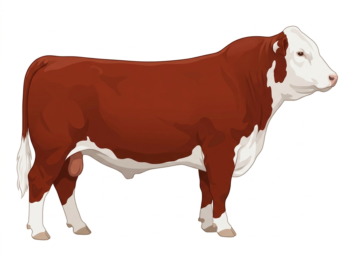 Red with a white face 1/2 Chianina 1/2 Hereford Bull