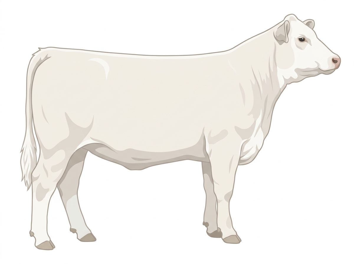 White with a partial white face 1/2 Chianina 1/2 Hereford Heifer