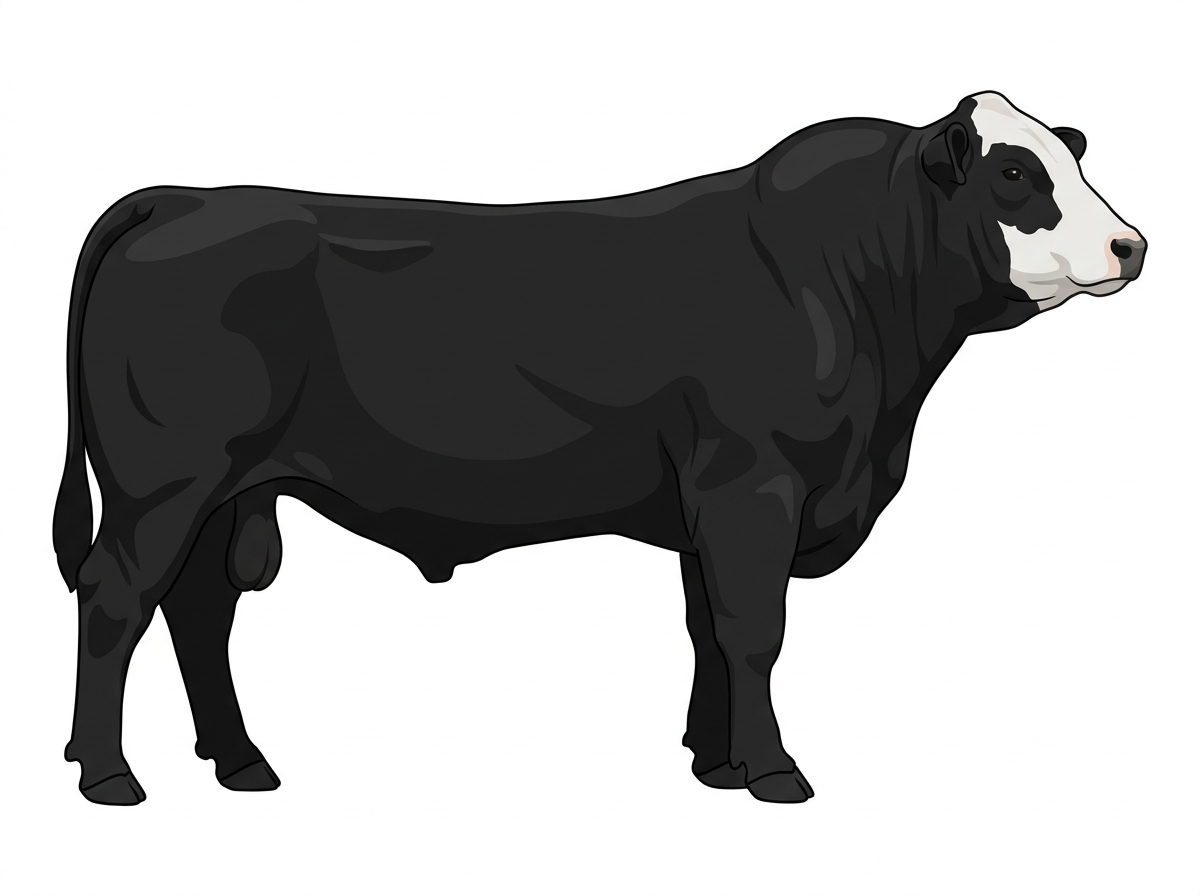 Black with a partial white face 1/2 Chianina Cross Bull
