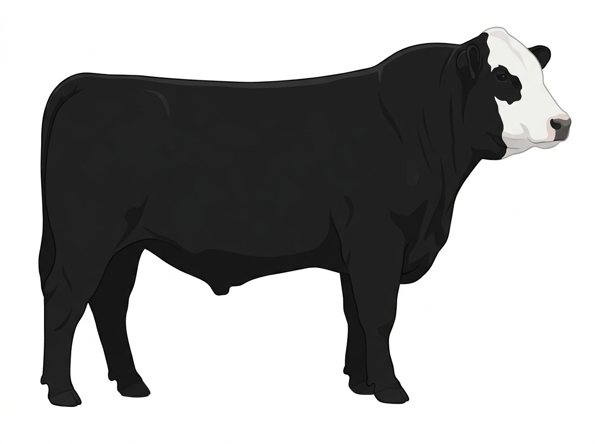 Black with a white face 1/2 Chianina Cross Bull