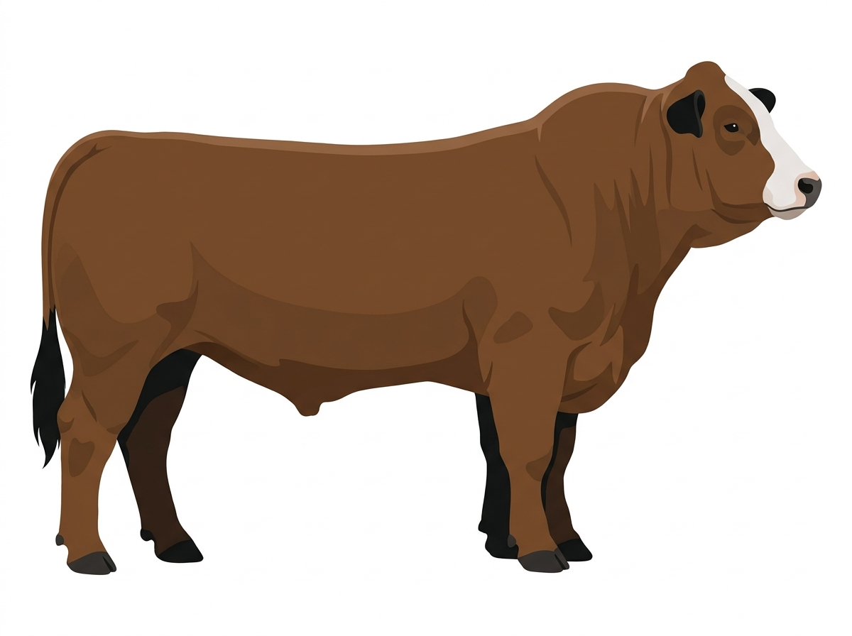 Brown with black points and a white face 1/2 Chianina Cross Bull