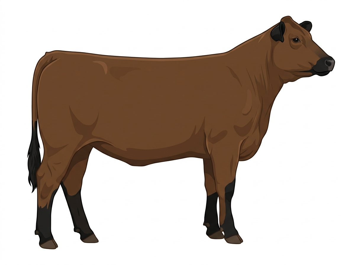 Brown with black points 1/2 Chianina Cross Heifer