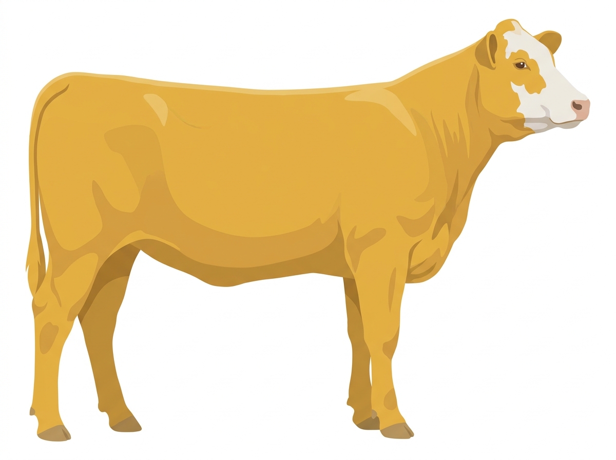 Gold with a partial white face 1/2 Chianina Cross Heifer
