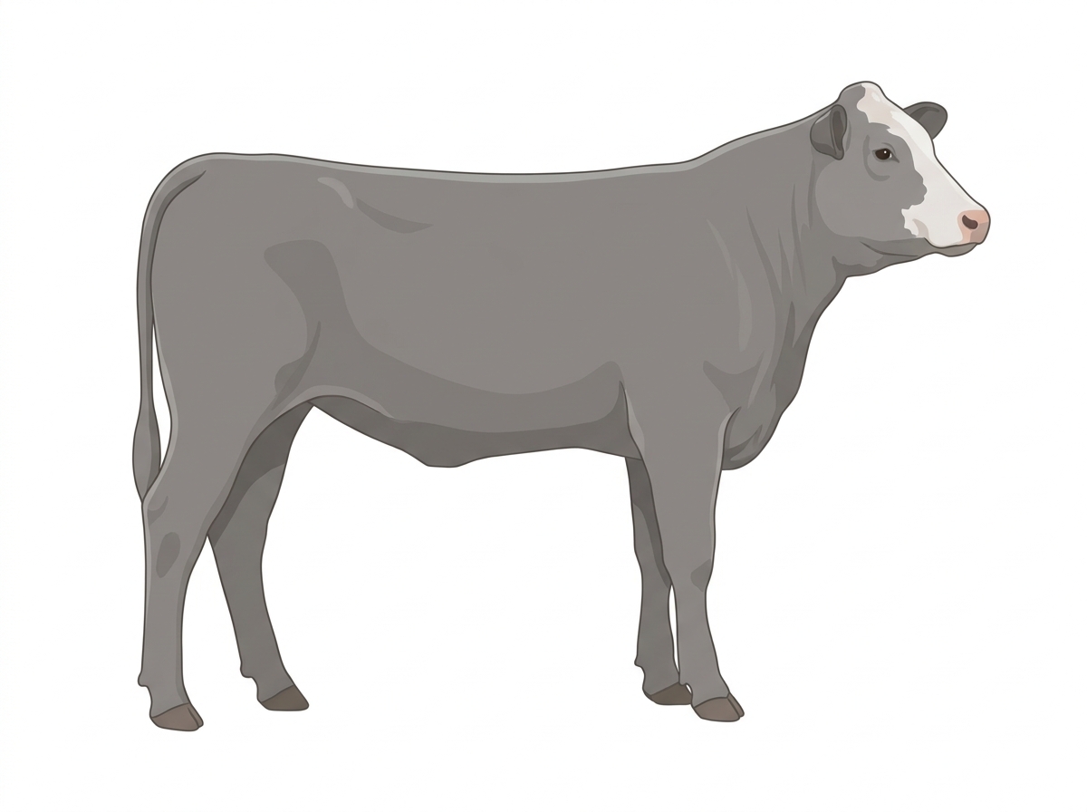 Gray with a partial white face 1/2 Chianina Cross Heifer