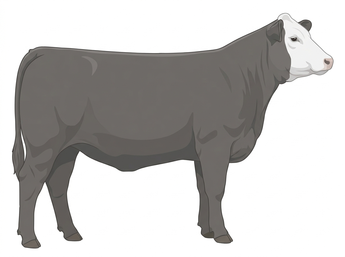 Gray with a white face 1/2 Chianina Cross Heifer