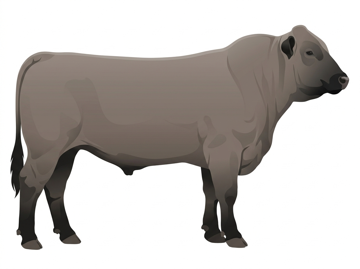 Gray with black points 1/2 Chianina Cross Bull