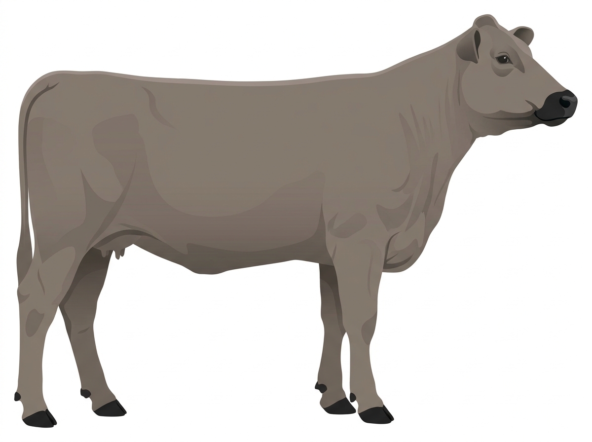 Gray with black points 1/2 Chianina Cross Cow